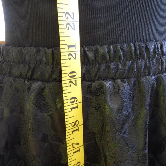 BURLESKA AMELIA SHEER BLACK FLORAL LACE HI LOW GOTHIC SKIRT UK XL / XXL WEDDING
